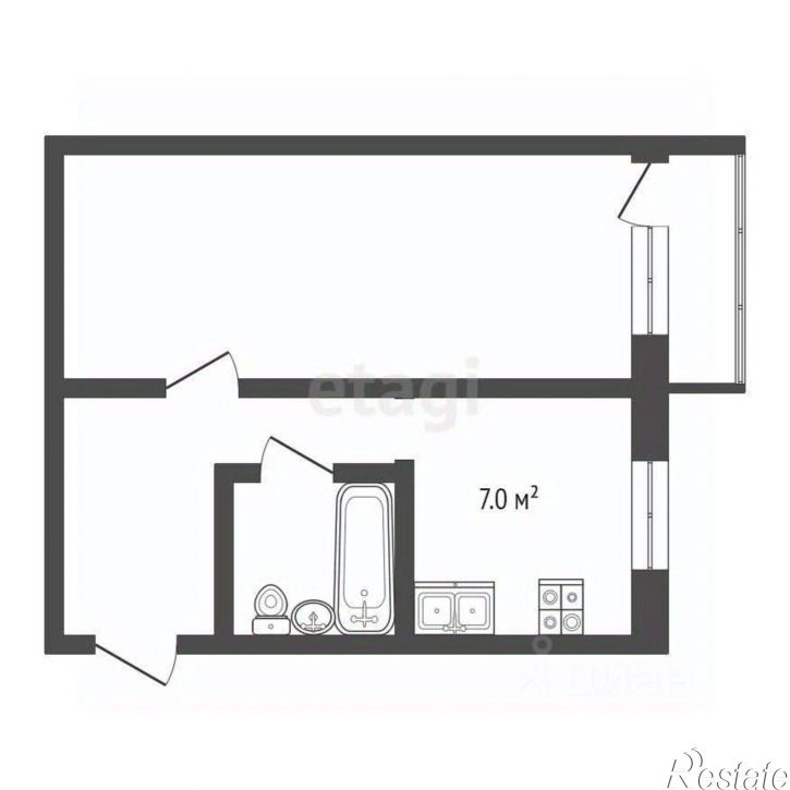 1-комн квартира улица Герасимова, 2А,  д. 2А