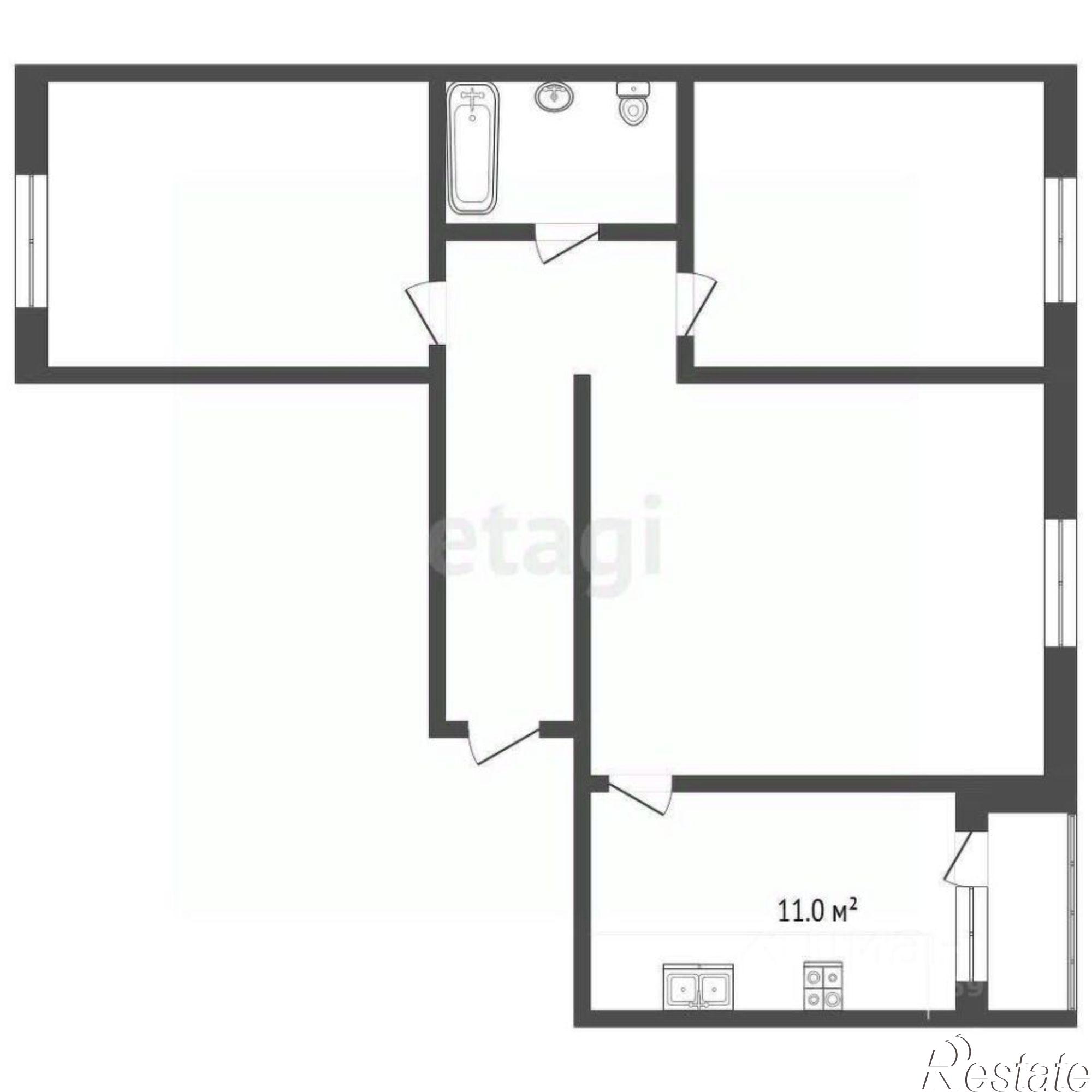 Купить квартиру за 6 900 000 рублей на улица Железнодорожная Казарма, 5А