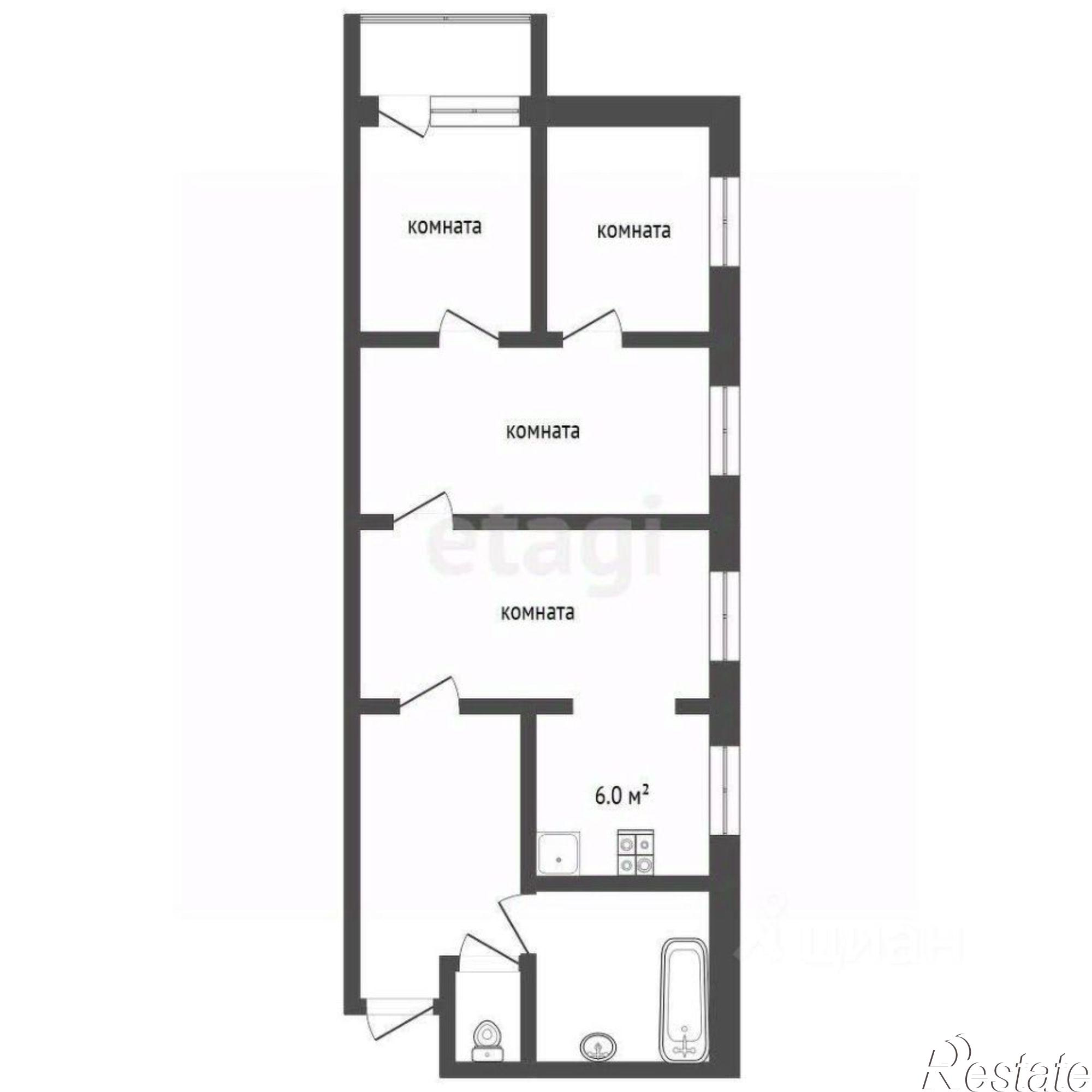 Купить квартиру за 4 700 000 рублей на Северный мкр, 9